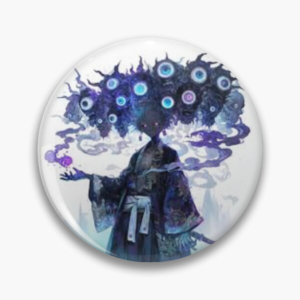 Item preview, Haunted Samurai of a Thousand Eyes – Surreal Japanese Yokai Spirit designed and sold by EchoWave11.