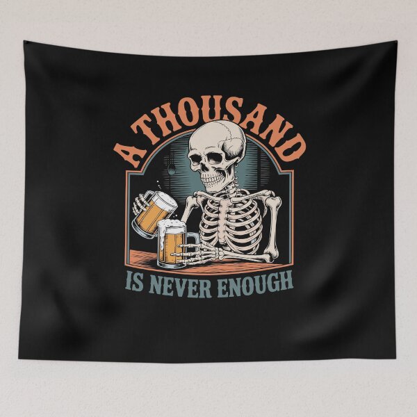 Item preview, A Thousand Is Never Enough Skeleton Sober Sobriety designed and sold by Dressed For  Duty.