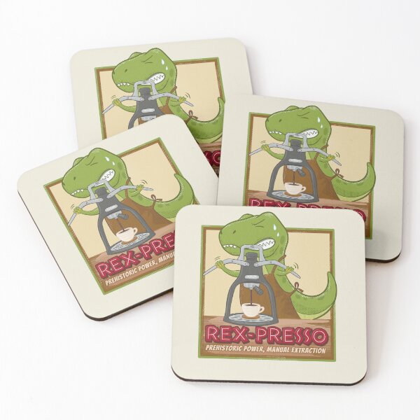 Item preview, Rex-Presso Manual Espresso T-Rex - Funny Retro Dinosaur Barista Art designed and sold by danhoodstudio.