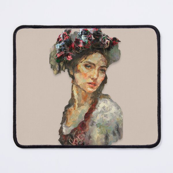 Item preview, Spring Maiden Textured Mixed Media Portrait with Floral Crown designed and sold by Dariia Zhyrova.