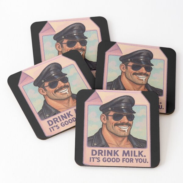 Item preview, Gay Pride Drink Milk Leather Daddy Leder Pride Graphic Art Design designed and sold by ItsAKinkThing.