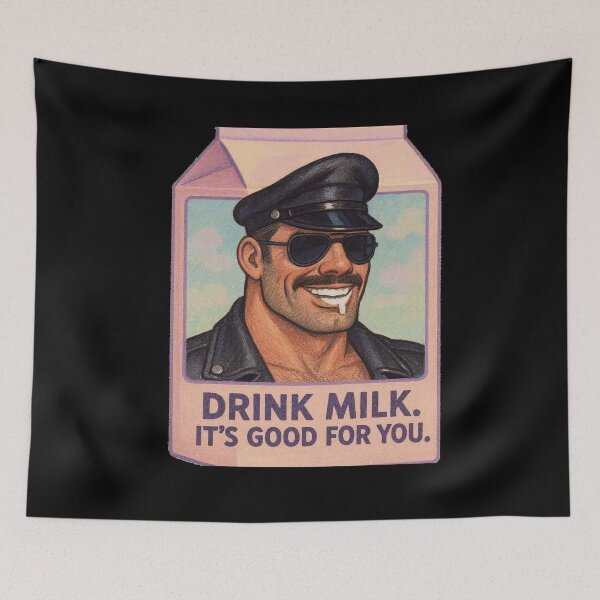 Item preview, Gay Pride Drink Milk Leather Daddy Leder Pride Graphic Art Design designed and sold by ItsAKinkThing.