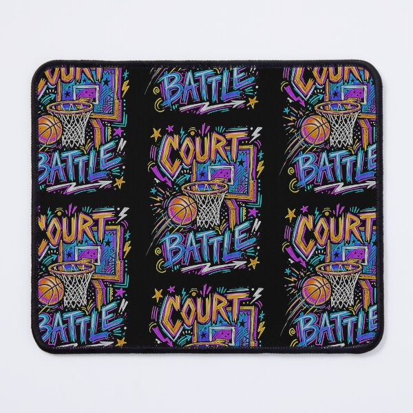 Item preview, Court Battle Basketball Hoop Stars Neon Colorful Graffiti designed and sold by graphixpolash.