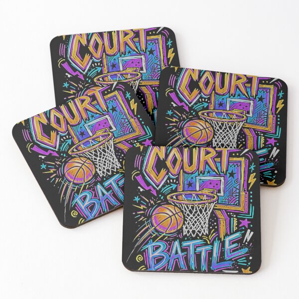 Item preview, Court Battle Basketball Hoop Stars Neon Colorful Graffiti designed and sold by graphixpolash.