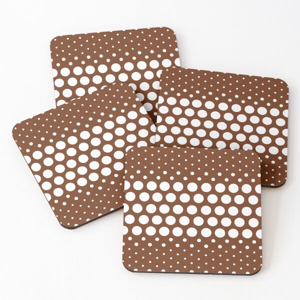 Item preview, Dotwave White Polka Dots on Brown designed and sold by POLKAIWERX.