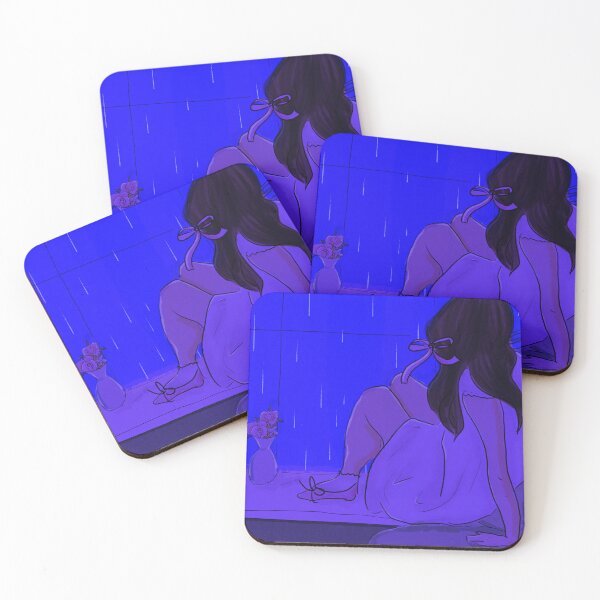 Item preview, Girl and her cat watch rain fall from the window designed and sold by emilymcsorley.