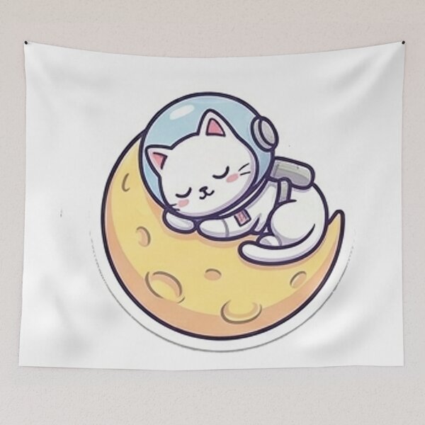 Item preview, Cat sleep in the moon designed and sold by Loja Boeira.