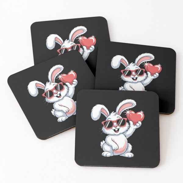 Item preview, Valentine's Day Kawaii Dabbing Rabbit With Heart  designed and sold by PunkNation-Arts.