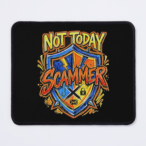 Item preview, Not Today Scammer Shield Lock Email Warning Graffiti designed and sold by graphixpolash.
