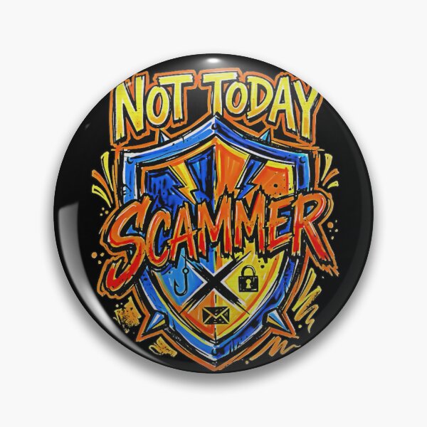 Item preview, Not Today Scammer Shield Lock Email Warning Graffiti designed and sold by graphixpolash.
