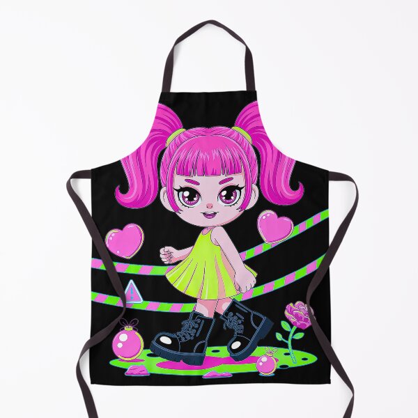 Item preview, Neon Kawaii Doll With Pink Pigtails And Boots designed and sold by Amanda's Factory.