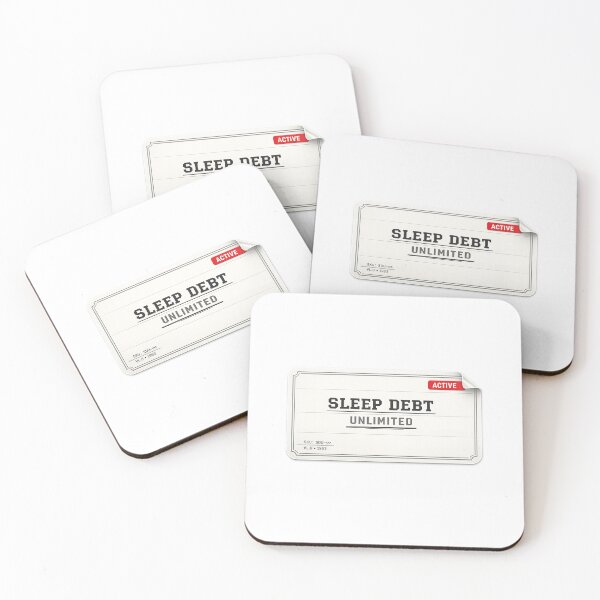Item preview, Sleep Debt Unlimited Sticker – Funny Tired Aesthetic Vintage Label Design designed and sold by VNyA.