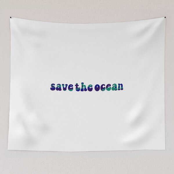 Item preview, Save the Ocean Groovy Colorful Slogan designed and sold by coffeepolicy.