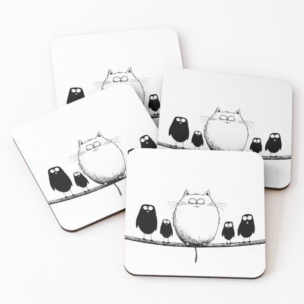 Item preview, Cat on a wire with the birds designed and sold by Type2Design.