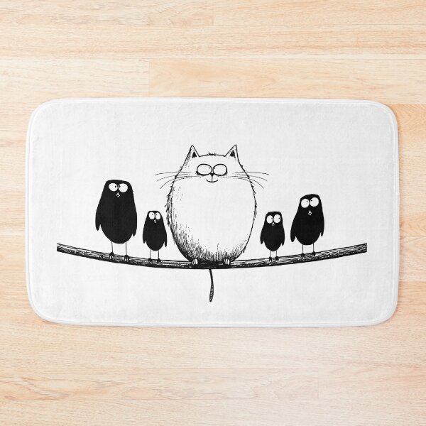 Item preview, Cat on a wire with the birds designed and sold by Type2Design.