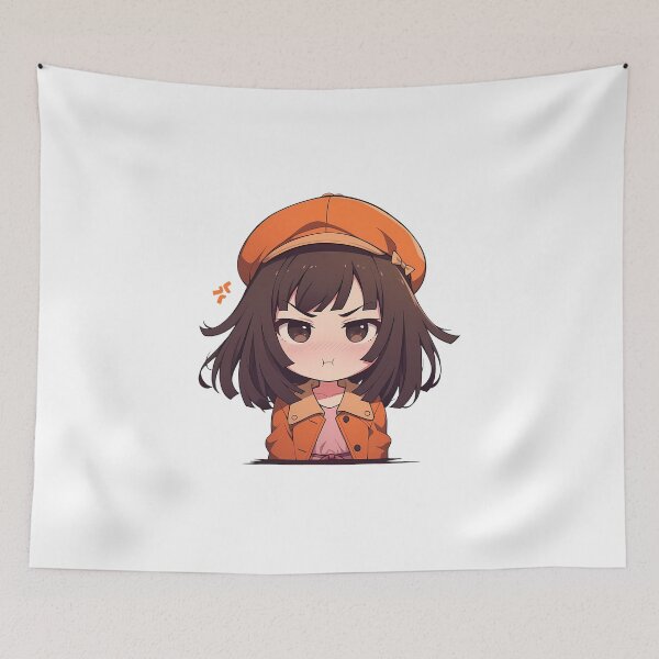 Item preview, Nadeko Sengoku Bakemonogatari Chibi Angry Beret Pout designed and sold by 108Recordings.