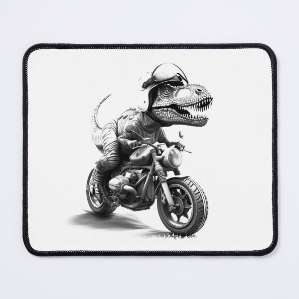 Item preview, Biker T Rex Black and White Funny Dinosaur Motorcycle Design designed and sold by inkoutninja.