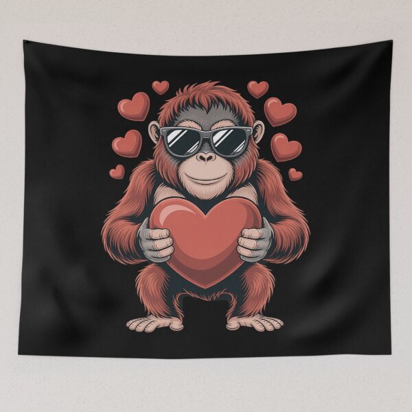 Item preview, Valentines Day Bigfoot Heart Sunglasses Sasquatch designed and sold by HellD3vil-Art.