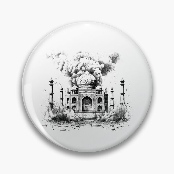 Item preview, Taj Mahal Black and White Architectural Travel Art Design designed and sold by inkoutninja.