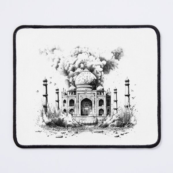 Item preview, Taj Mahal Black and White Architectural Travel Art Design designed and sold by inkoutninja.