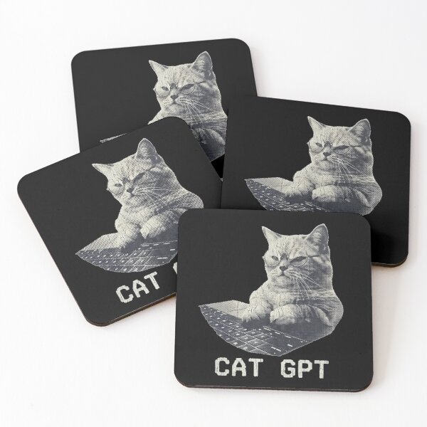 Item preview, Vintage Cat GPT Typing on Laptop designed and sold by LuloCreative.