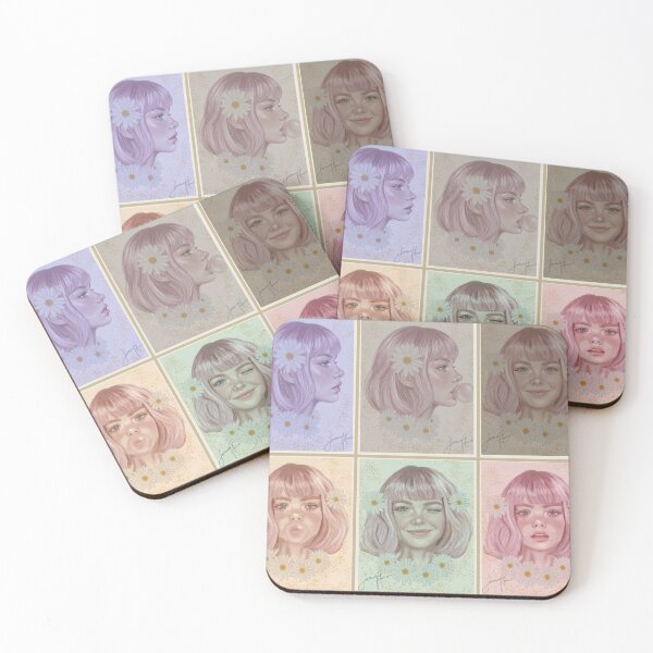 Item preview, Copy of Ethereal Pink Hair Girl Portrait with Daisies designed and sold by LauPo.