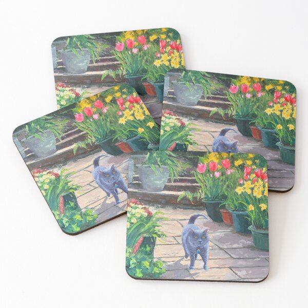 Item preview, Spring stroll - a cat among spring flowers designed and sold by ArtbyToni.
