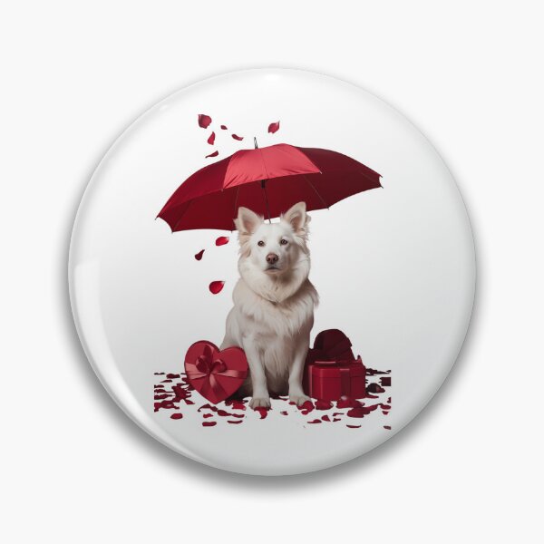 Item preview, Valentines Day White German Shepherd Umbrella Heart Puppy designed and sold by HellD3vil-Art.