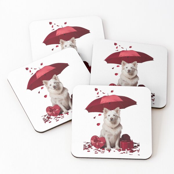 Item preview, Valentines Day White German Shepherd Umbrella Heart Puppy designed and sold by HellD3vil-Art.