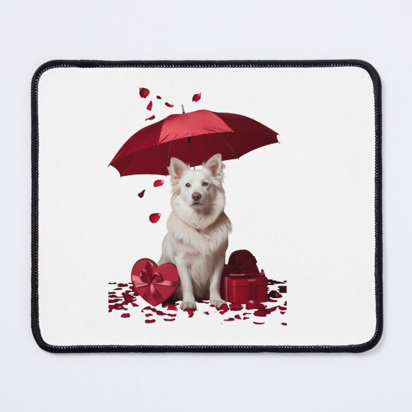 Item preview, Valentines Day White German Shepherd Umbrella Heart Puppy designed and sold by HellD3vil-Art.