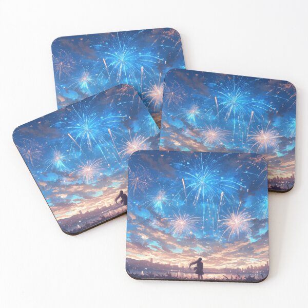 Item preview, Beautiful Anime Fireworks Sky – Sad Girl Sunset Aesthetic designed and sold by EchoWave11.