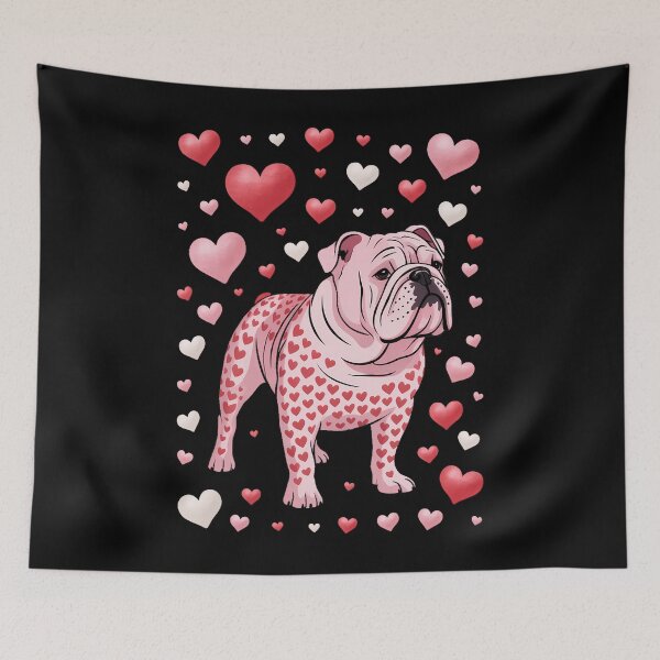 Item preview, Valentines Day Love Hearts English Bulldog Dog Puppy Lover designed and sold by HellD3vil-Art.
