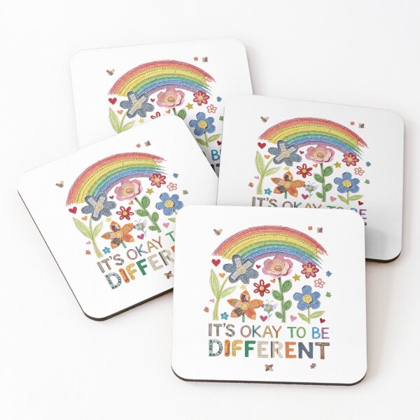Item preview, It’s Okay To Be Different: Mixed Media Rainbow & Floral Inclusion designed and sold by Colorful-Garden.