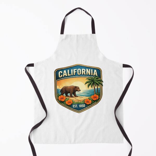 Item preview, California Republic Vintage Badge Grizzly Bear and Palm Tree Coastal Art designed and sold by SasquatchTrail.