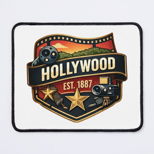 Item preview, Hollywood Est 1887 Vintage Cinema Badge Movie Studio Art designed and sold by SasquatchTrail.