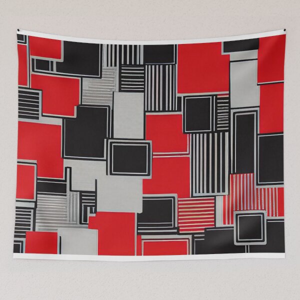 Item preview, Bauhaus Style Geometric Red and Black Abstract designed and sold by AlxVel.