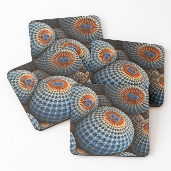 Item preview, Blue Orange Fractal Coral Spheres Abstract Pattern Art Print designed and sold by Kaleidoscope Print.