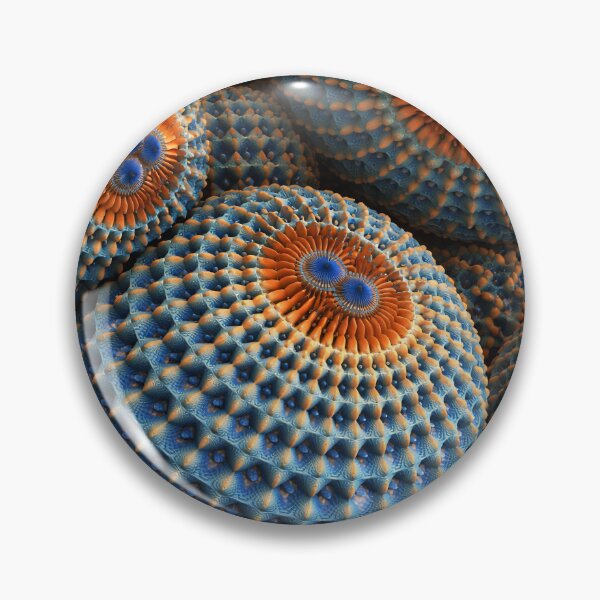 Item preview, Blue Orange Fractal Coral Spheres Abstract Pattern Art Print designed and sold by Kaleidoscope Print.