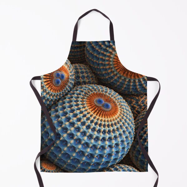 Item preview, Blue Orange Fractal Coral Spheres Abstract Pattern Art Print designed and sold by Kaleidoscope Print.