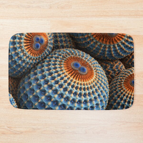 Item preview, Blue Orange Fractal Coral Spheres Abstract Pattern Art Print designed and sold by Kaleidoscope Print.