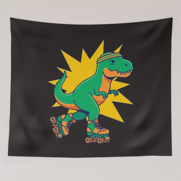 Item preview, Retro Roller Skating Dinosaur designed and sold by AwesomeBeyondLimits.