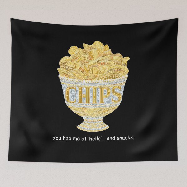 Item preview, You Had Me at “Hello”… and Snacks – Chips Bowl Word Art Illustration designed and sold by BobaBunny76.