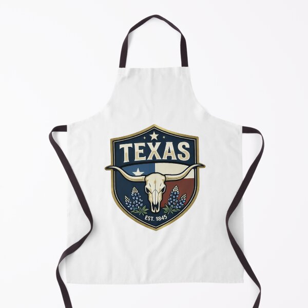 Item preview, Texas Est 1845 Vintage Badge Longhorn Skull and Bluebonnets Art designed and sold by SasquatchTrail.