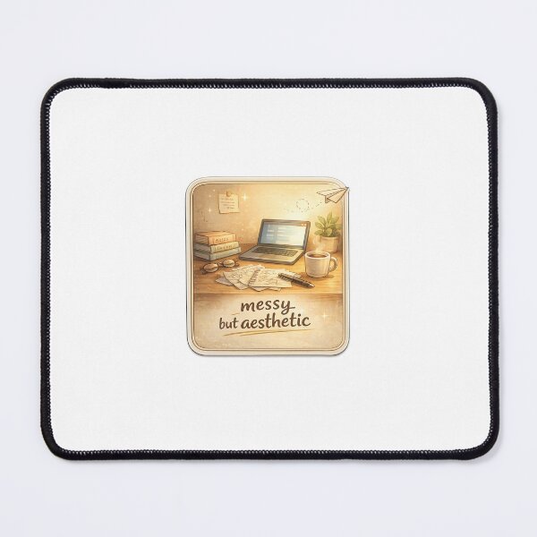 Item preview, Messy But Aesthetic Sticker – Cozy Desk Vibes, Study & Creative Lifestyle Art designed and sold by VNyA.