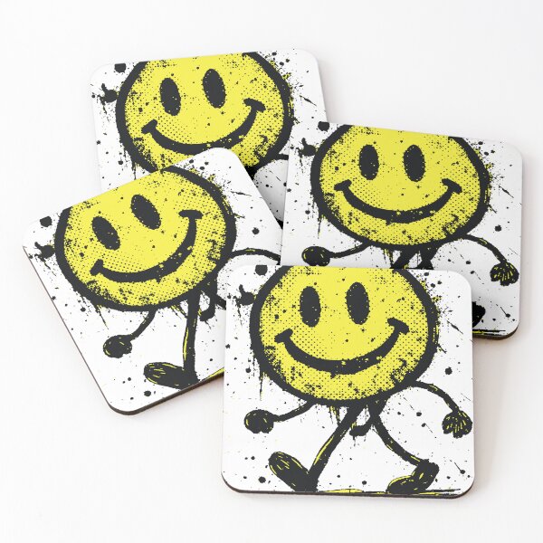 Item preview,  A raw vintage-inspired smiley character built from imperfect halftone dots, combined with simple stick figure arms and legs in a playful doodle style. designed and sold by Dejbar.
