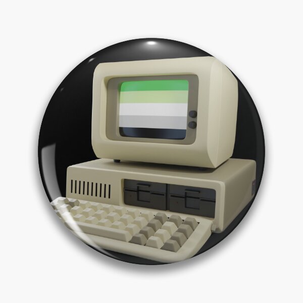 Item preview, 80s Computer (Aromantic Pride Flag) designed and sold by Marching Ants Sticker Company.