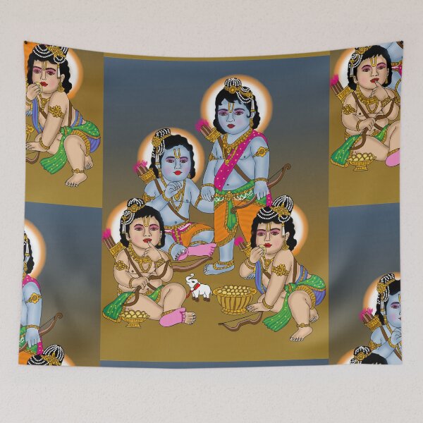 Item preview, Lord Rama and His Brothers Divine Design – Ramayana Royal Family Art designed and sold by Harshit_Digital_Arts.