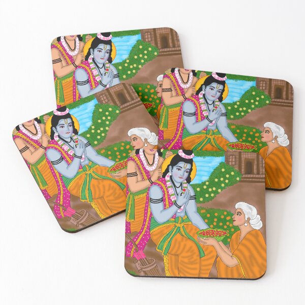 Item preview, Lord Rama and Shabri Devotional Design – Ramayana Sacred Moment Art designed and sold by Harshit_Digital_Arts.