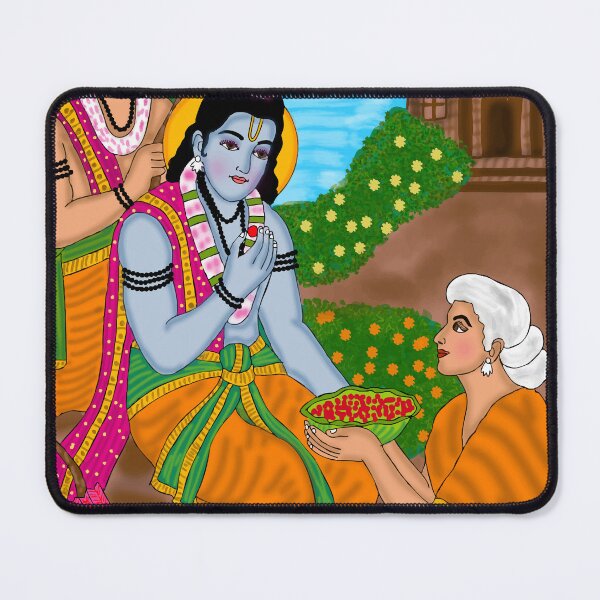 Item preview, Lord Rama and Shabri Devotional Design – Ramayana Sacred Moment Art designed and sold by Harshit_Digital_Arts.