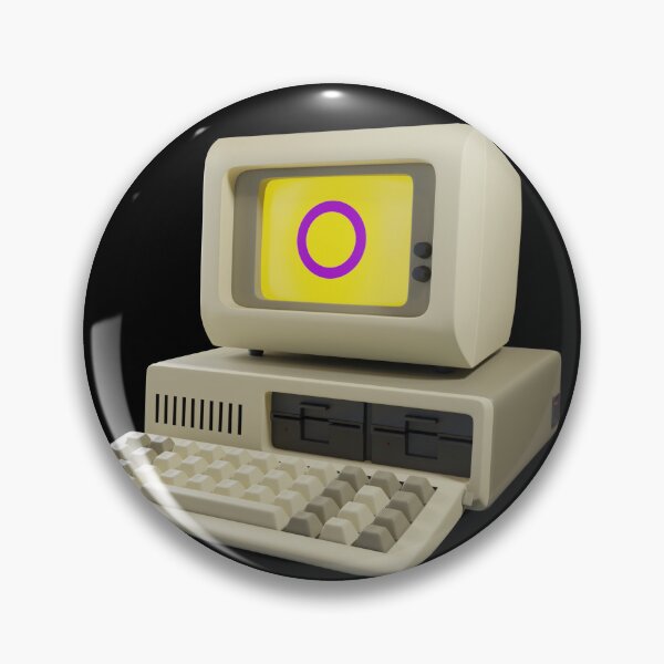 Item preview, 80s Computer (Intersex Pride Flag) designed and sold by Marching Ants Sticker Company.
